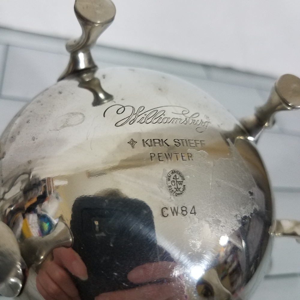 Kirk Steiff Pewter Creamer and Sugar Williamsburg - Picture 7 of 13